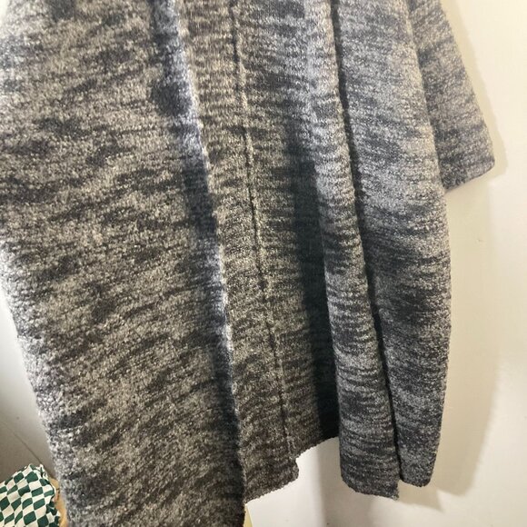 Womens Eskandar Handloomed Scottish Chunky Wool Cardigan Duster 48" OS Black Gra - Picture 4 of 7